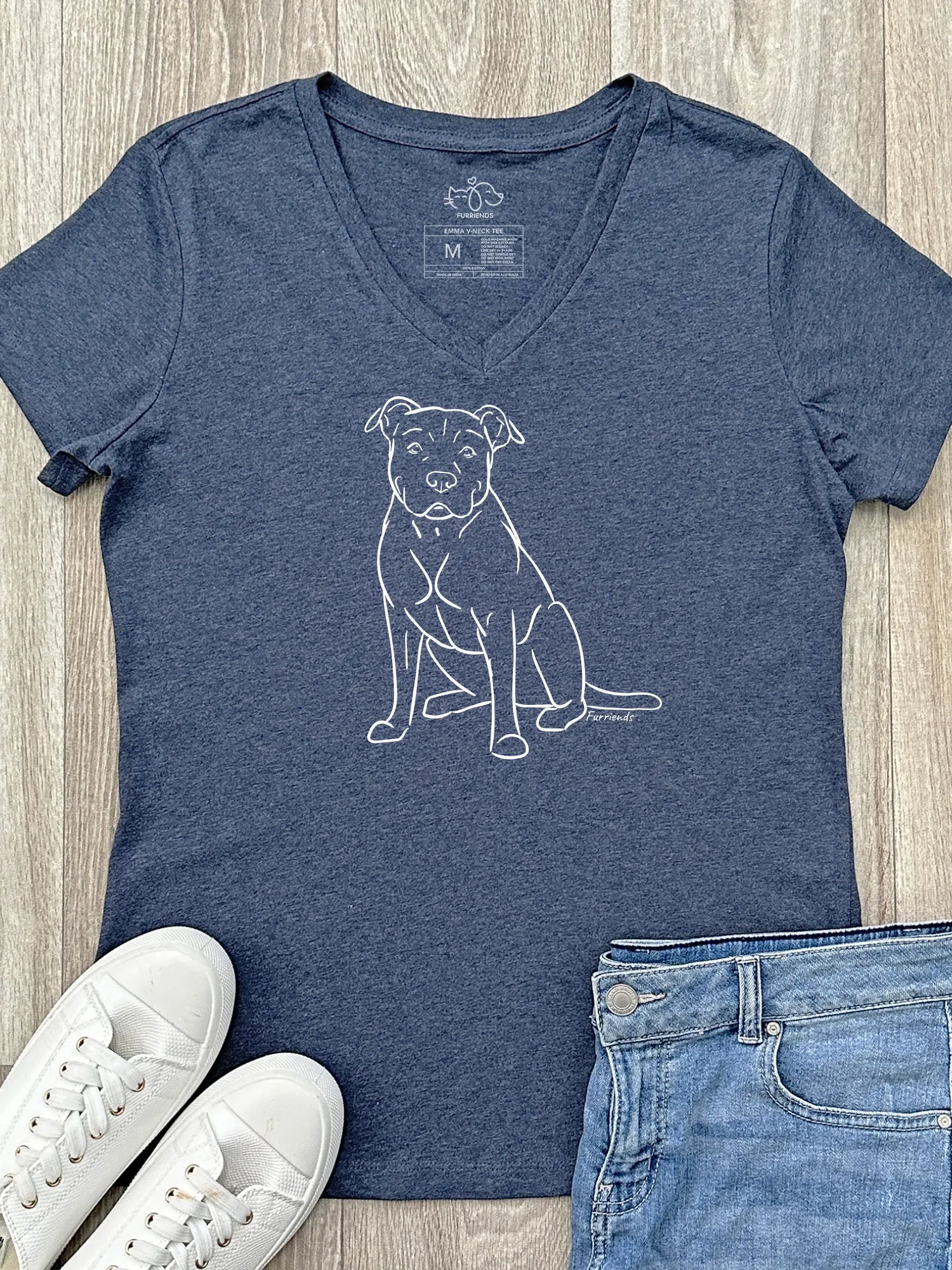 American Staffordshire Terrier Emma V-Neck Tee