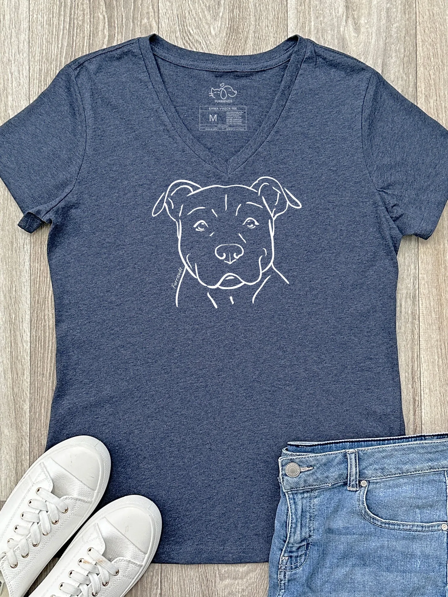 American Staffordshire Terrier Emma V-Neck Tee