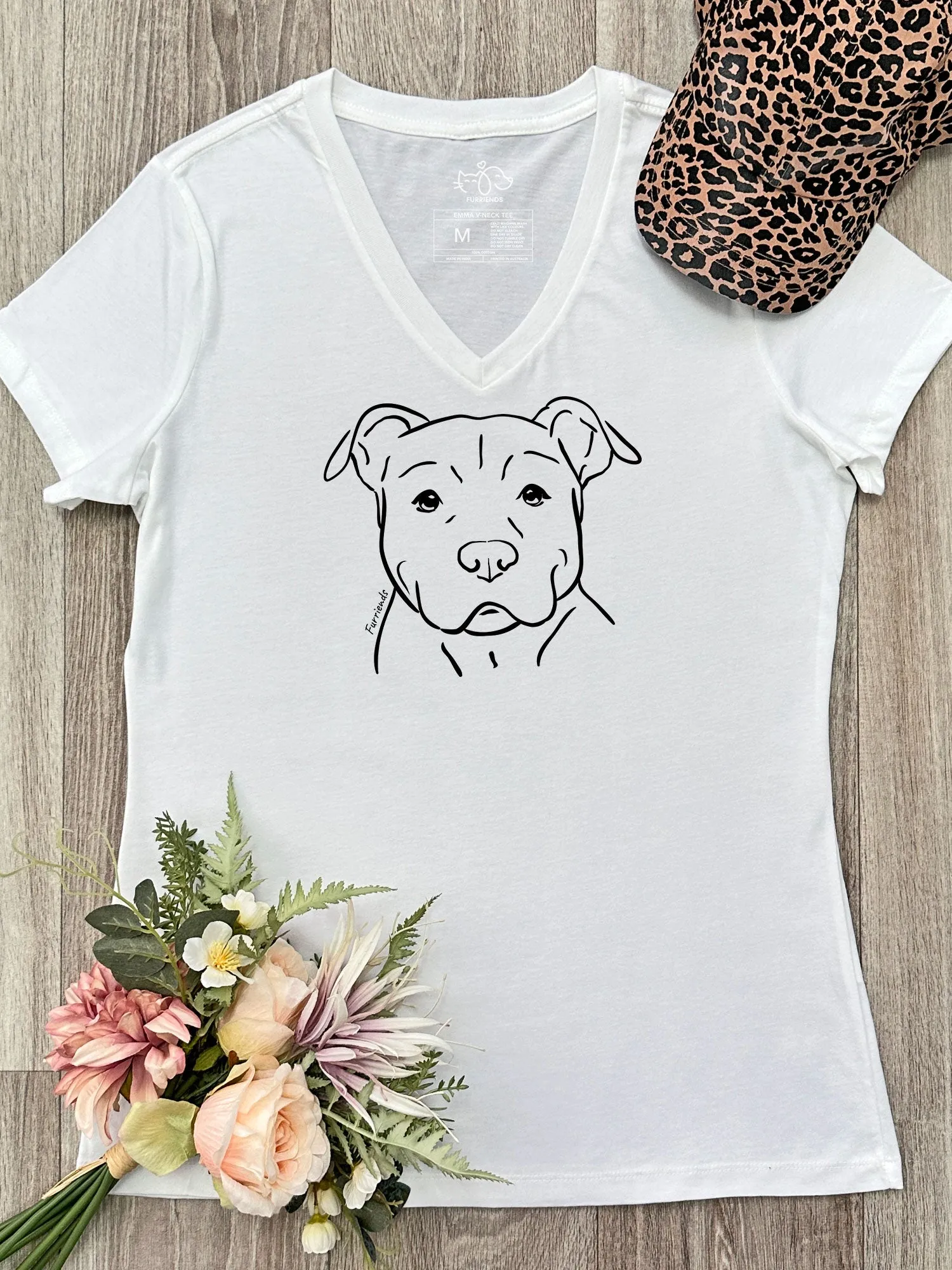 American Staffordshire Terrier Emma V-Neck Tee