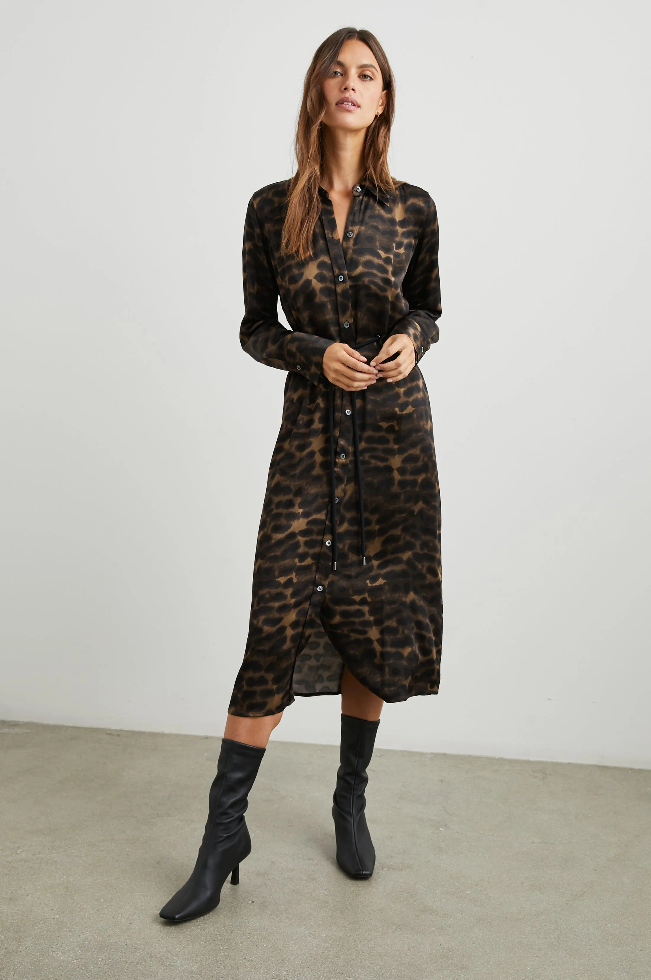 ANINA DRESS - UMBER LEOPARD