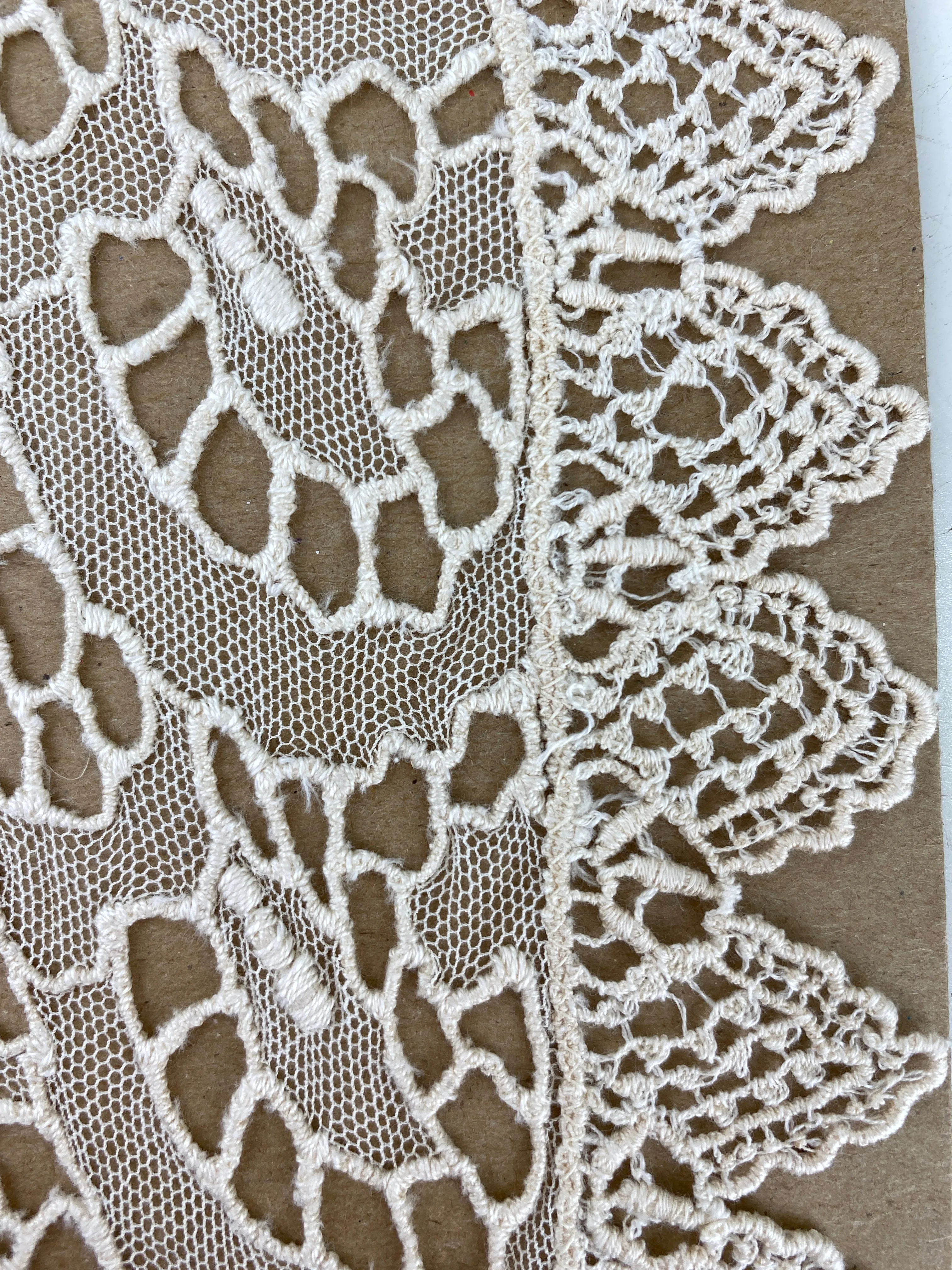 Antique Edwardian Cream Crochet and Tulle Lace Collar