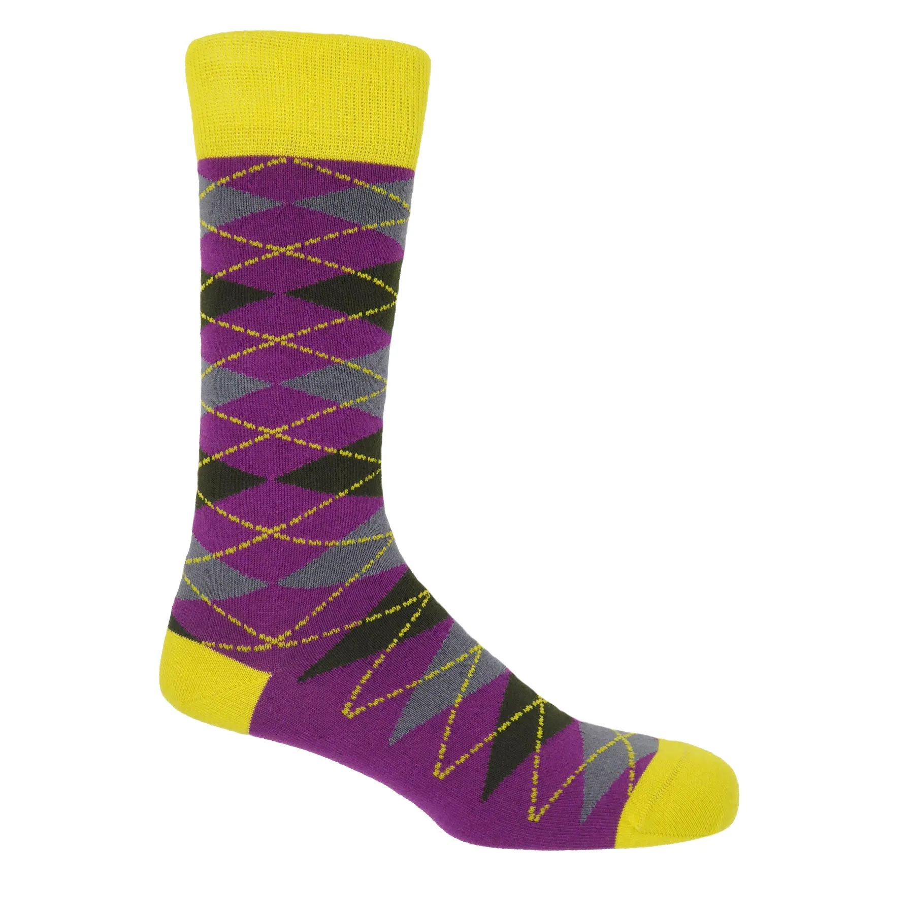 Argyle Men's Socks - Sunshine