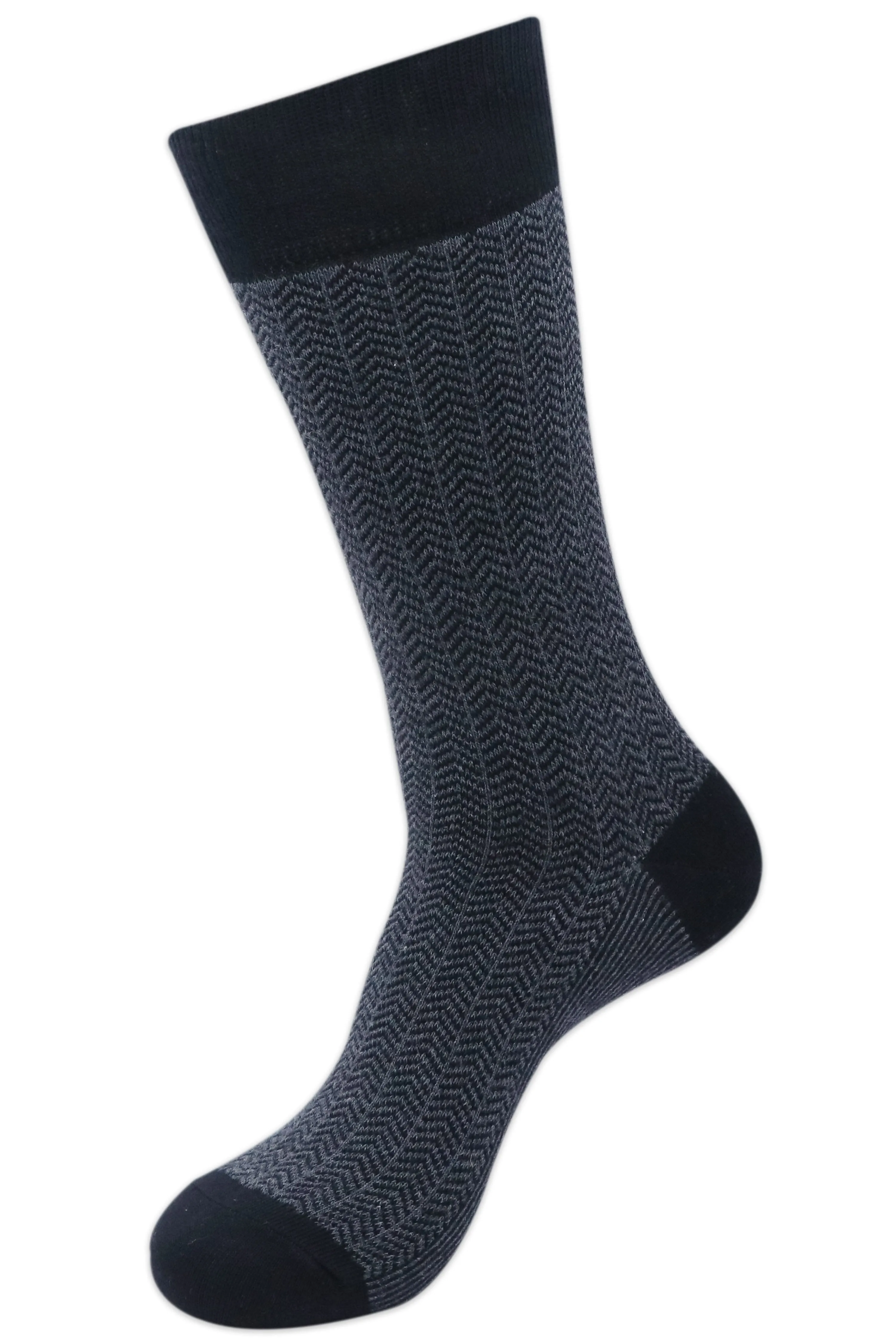 Balenzia Men's Zig Zag Patterned Cotton Crew length socks-  (Pack of 3 Pairs/1U) (Black,Navy,Brown)