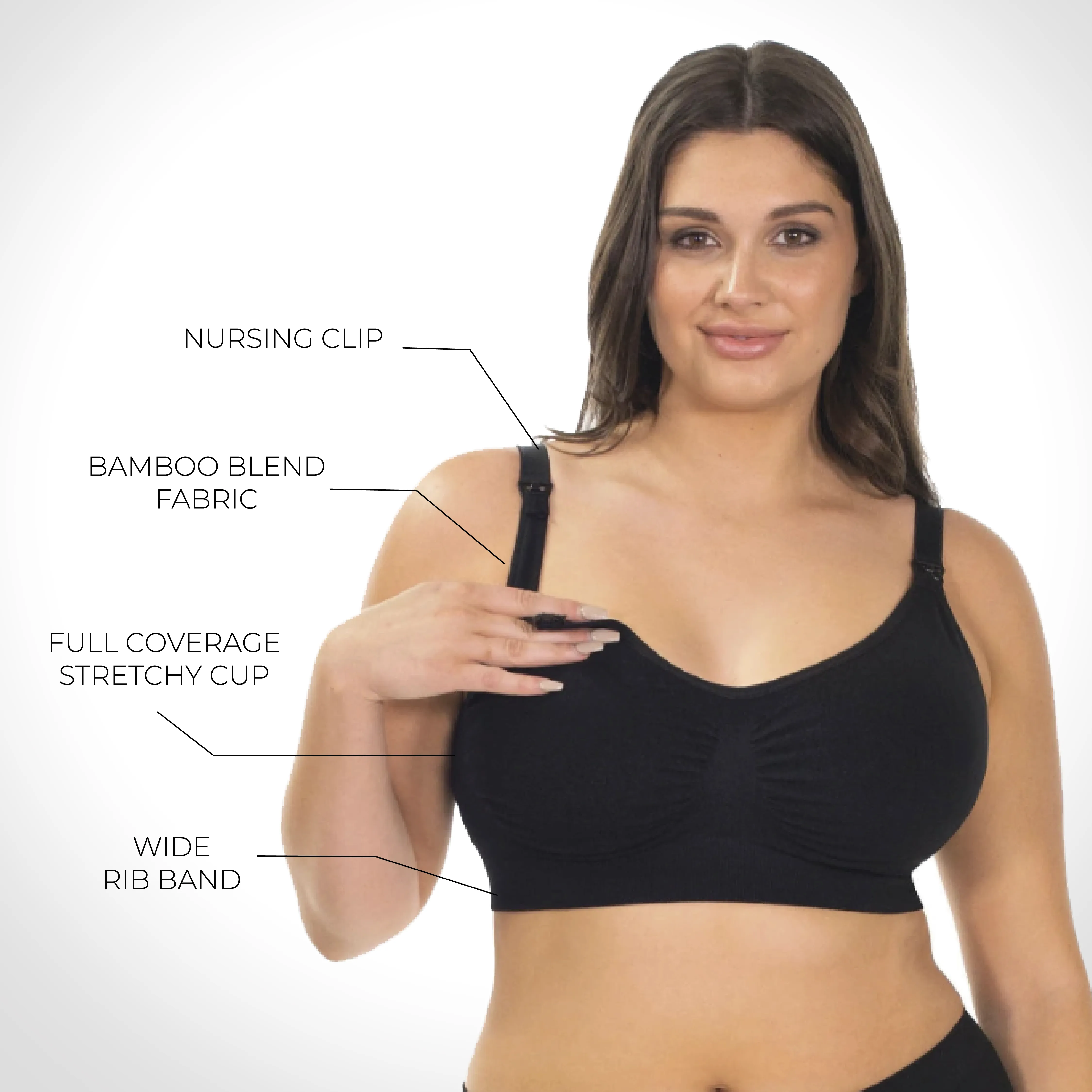 Bamboo Wire Free Maternity and Nursing Bra   Bra Extender Set