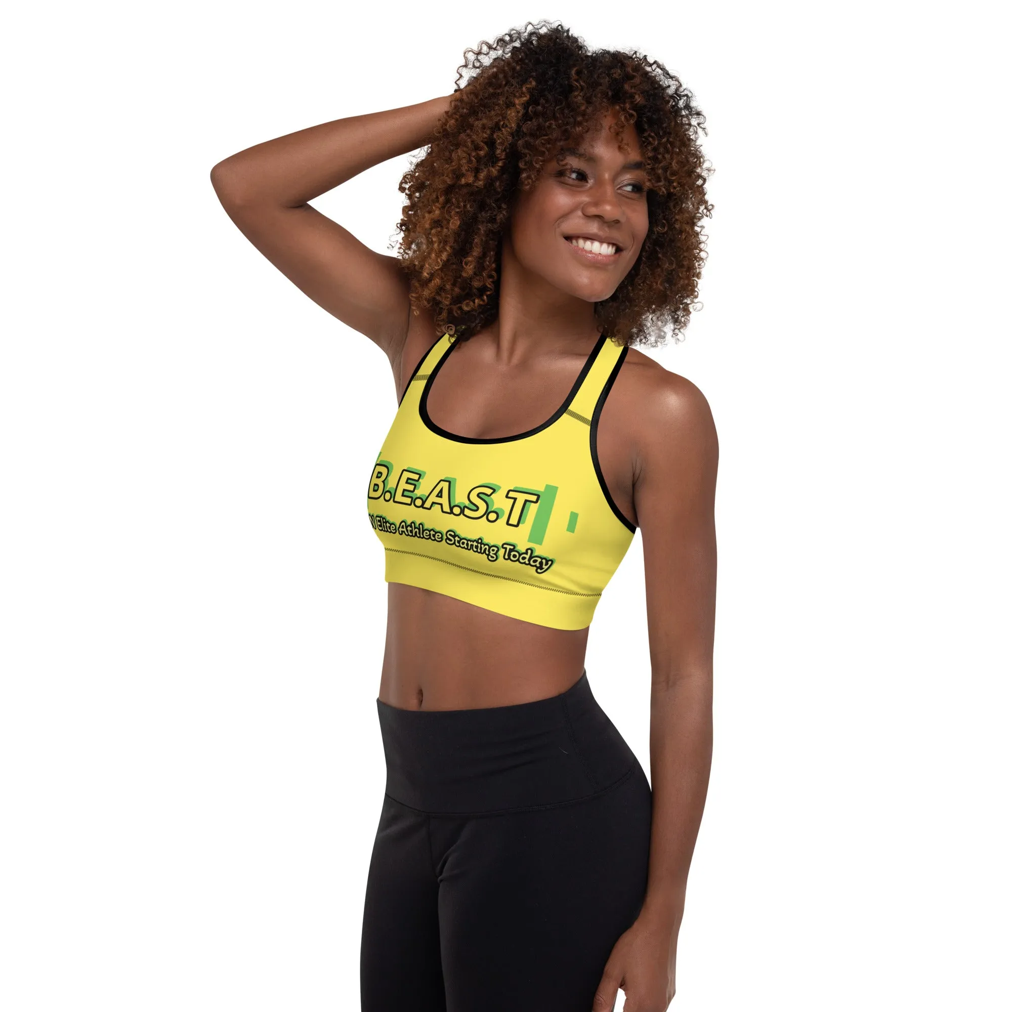 B.E.A.S.T print Padded Sports Bra