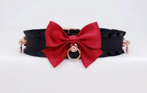 Black, Red and Rose Gold Pet Play Collar