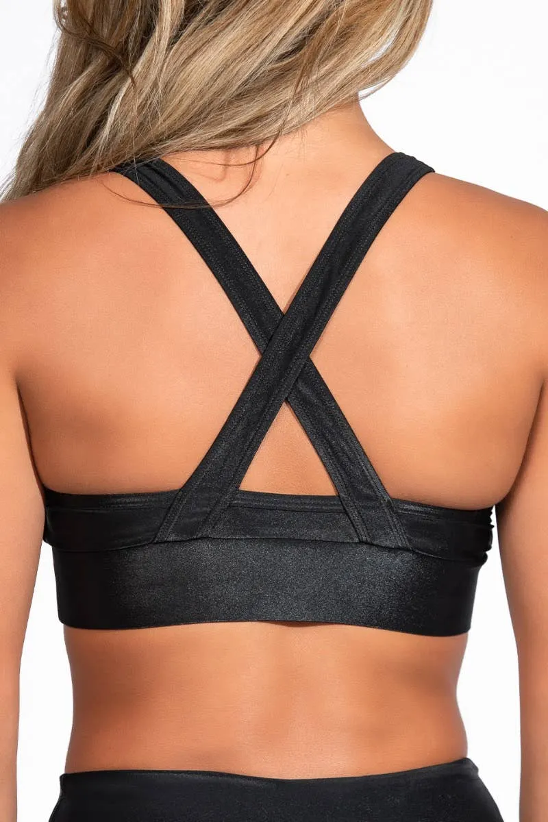 Breakaway Sports Bra in Black MoltenFlex