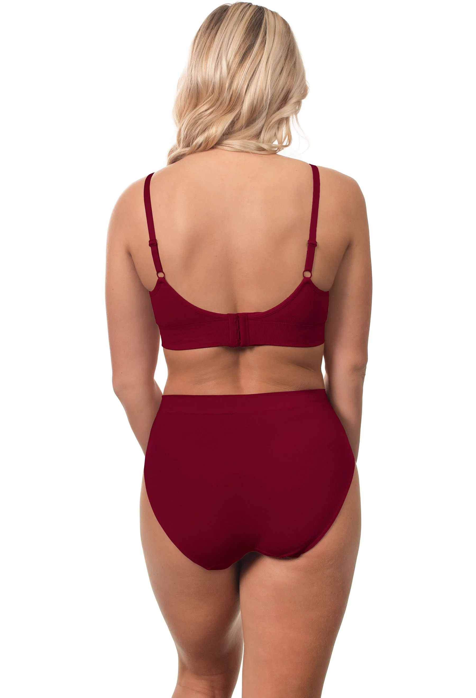 Burgundy Bamboo Bra   High Cut Set With FREE Nipple Covers