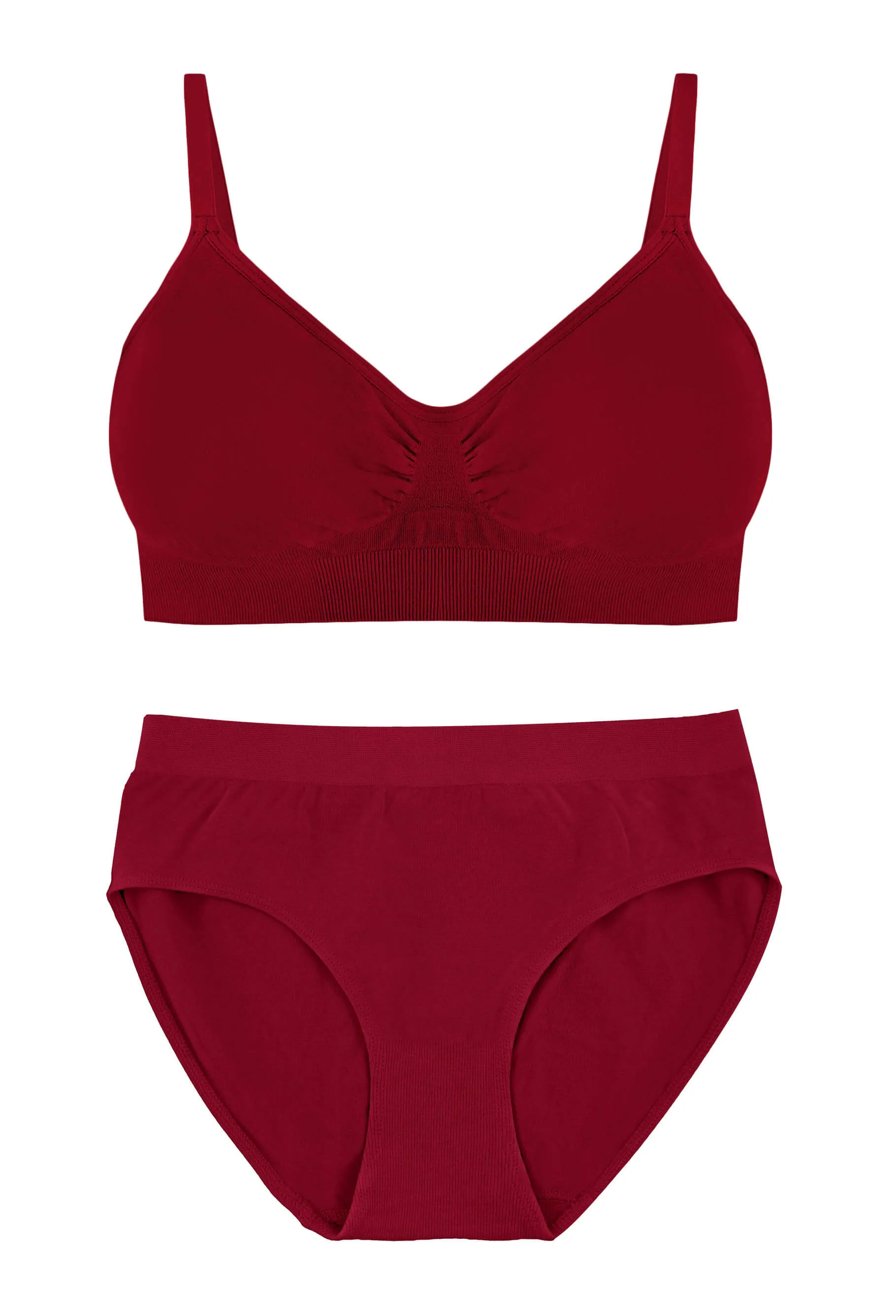 Burgundy Bamboo Bra   High Cut Set With FREE Nipple Covers