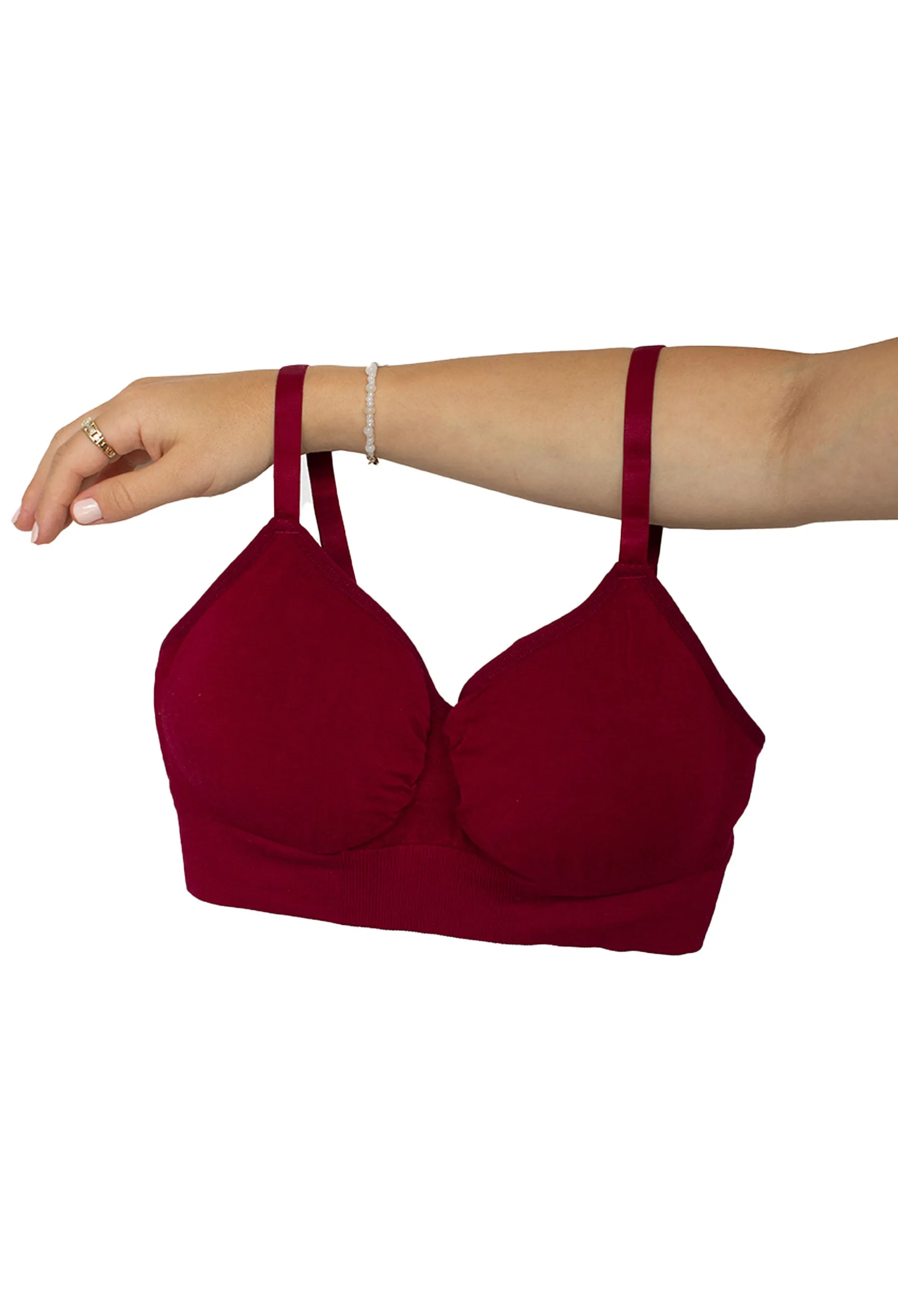 Burgundy Bamboo Bra   High Cut Set With FREE Nipple Covers