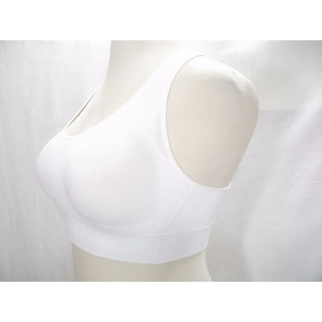 Champion N9169 9169 Wire Free Racerback Sports Bra Size MEDIUM White