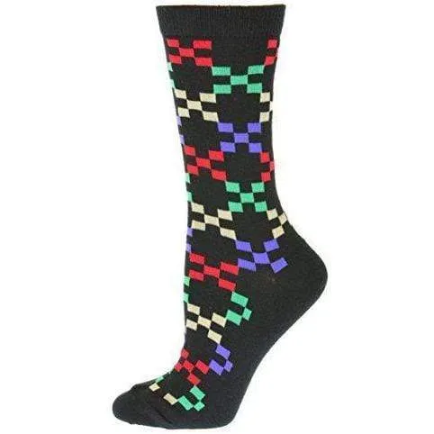 Colorful Women's Crew Socks - Cotton Blend