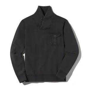 Conner Fleece Shawl Collar Pullover - Blue Graphite