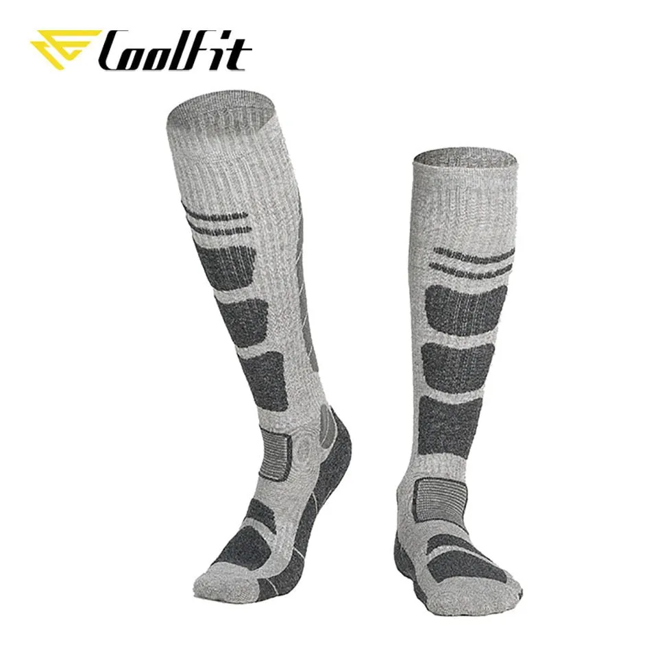 CoolFit 1 Pair Merino Wool Thermal Socks Men Women Winter Long Warm Compression Socks For Ski Hiking Snowboarding Sports Socks