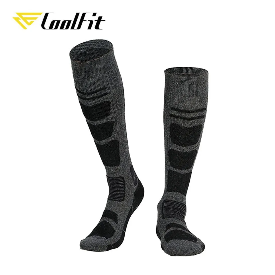 CoolFit 1 Pair Merino Wool Thermal Socks Men Women Winter Long Warm Compression Socks For Ski Hiking Snowboarding Sports Socks