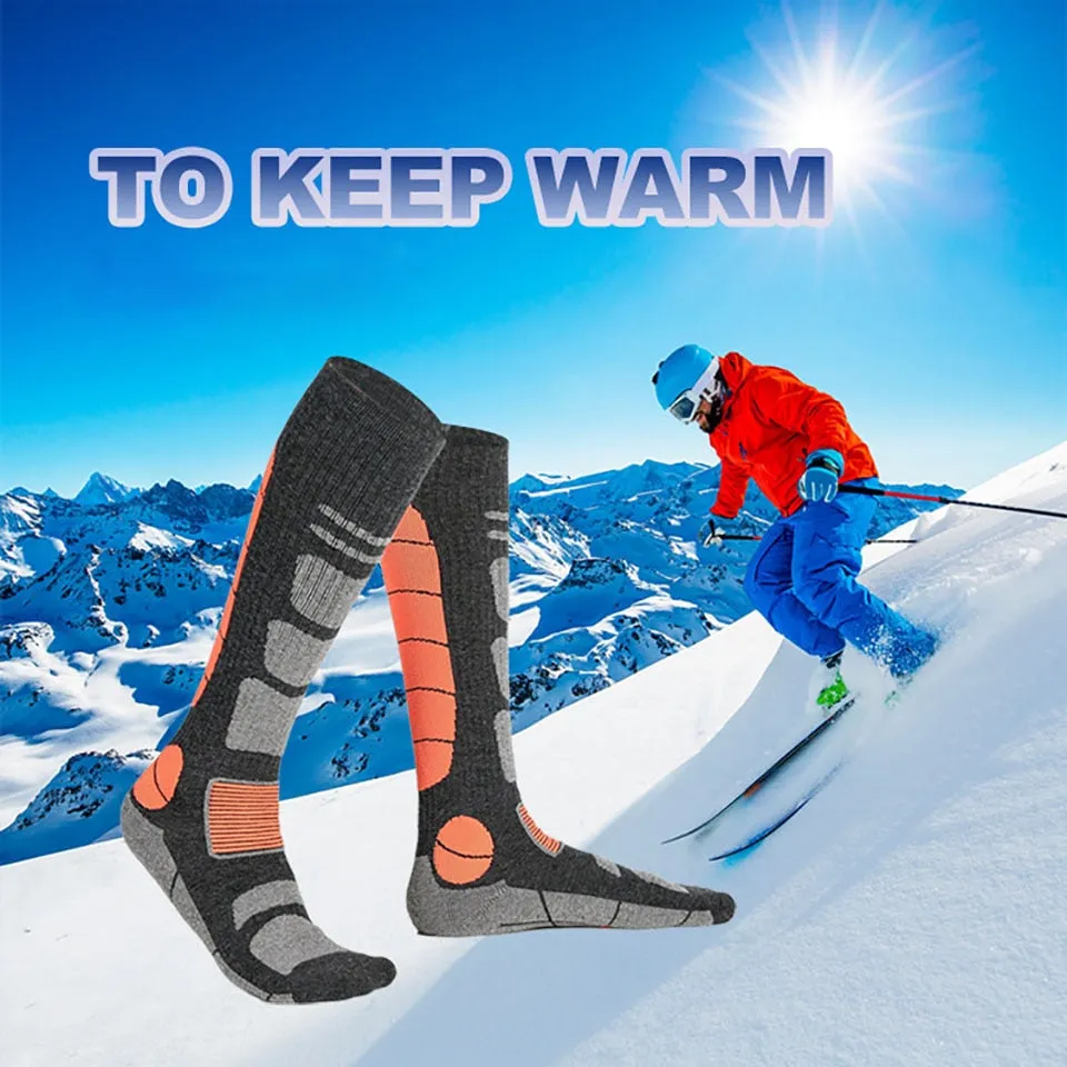 CoolFit 1 Pair Merino Wool Thermal Socks Men Women Winter Long Warm Compression Socks For Ski Hiking Snowboarding Sports Socks