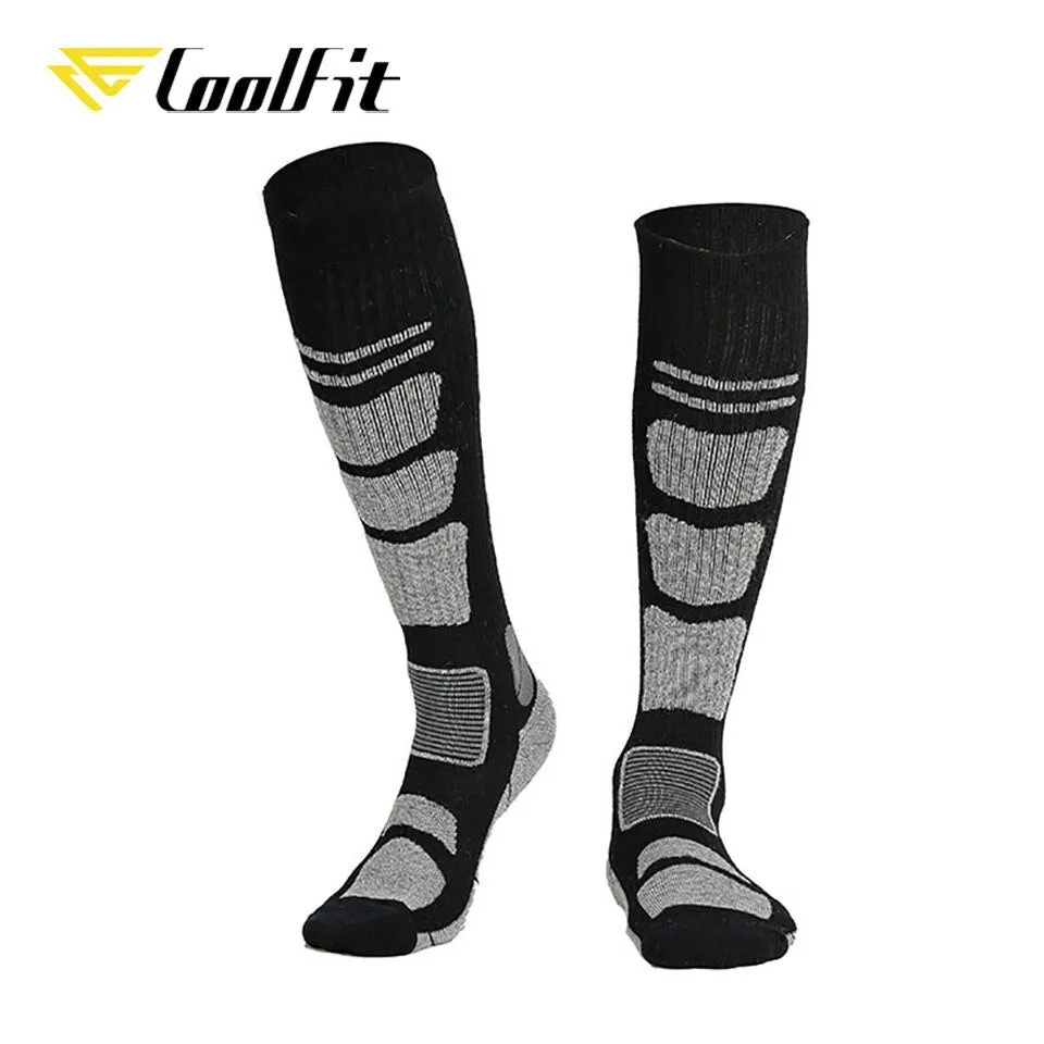 CoolFit 1 Pair Merino Wool Thermal Socks Men Women Winter Long Warm Compression Socks For Ski Hiking Snowboarding Sports Socks