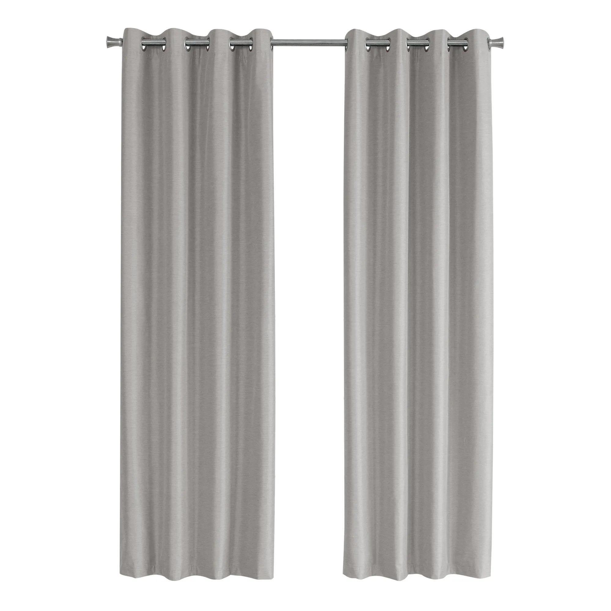 Curtain Panel - 2Pcs / 52"W X 95"H Silver Solid Blackout