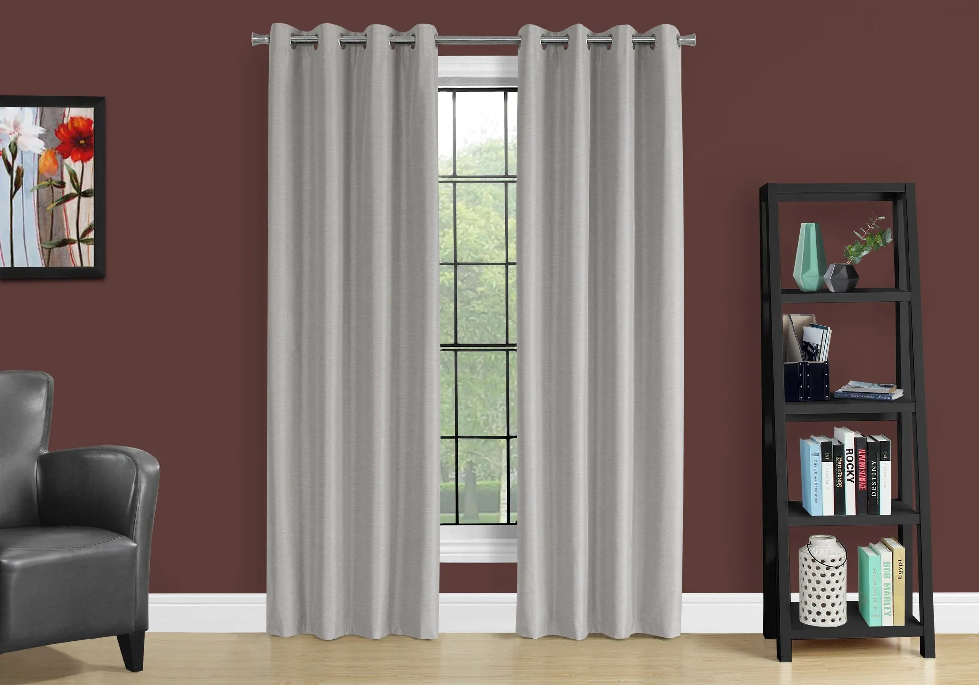 Curtain Panel - 2Pcs / 52"W X 95"H Silver Solid Blackout