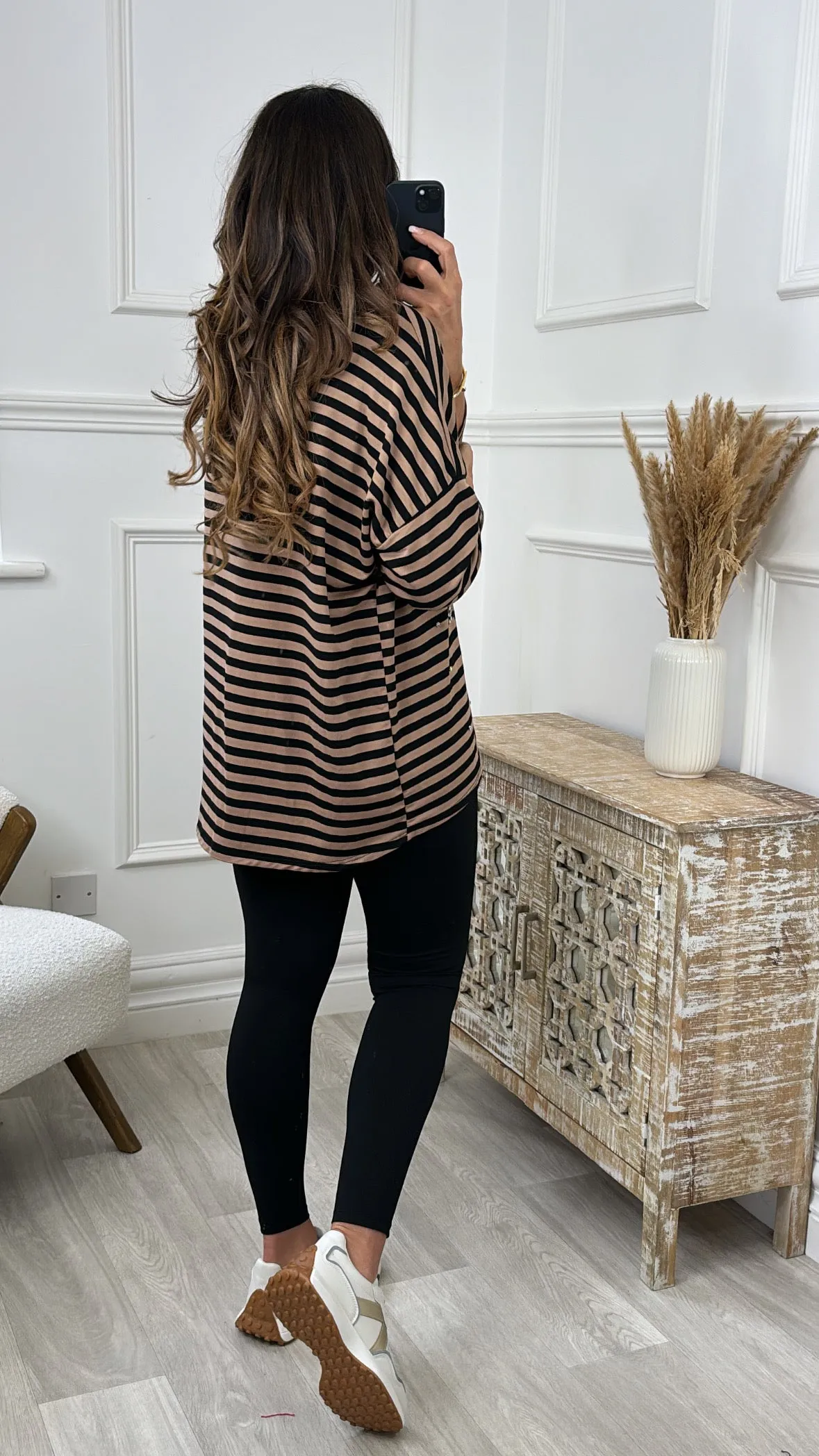 Devon Camel Striped Pullover