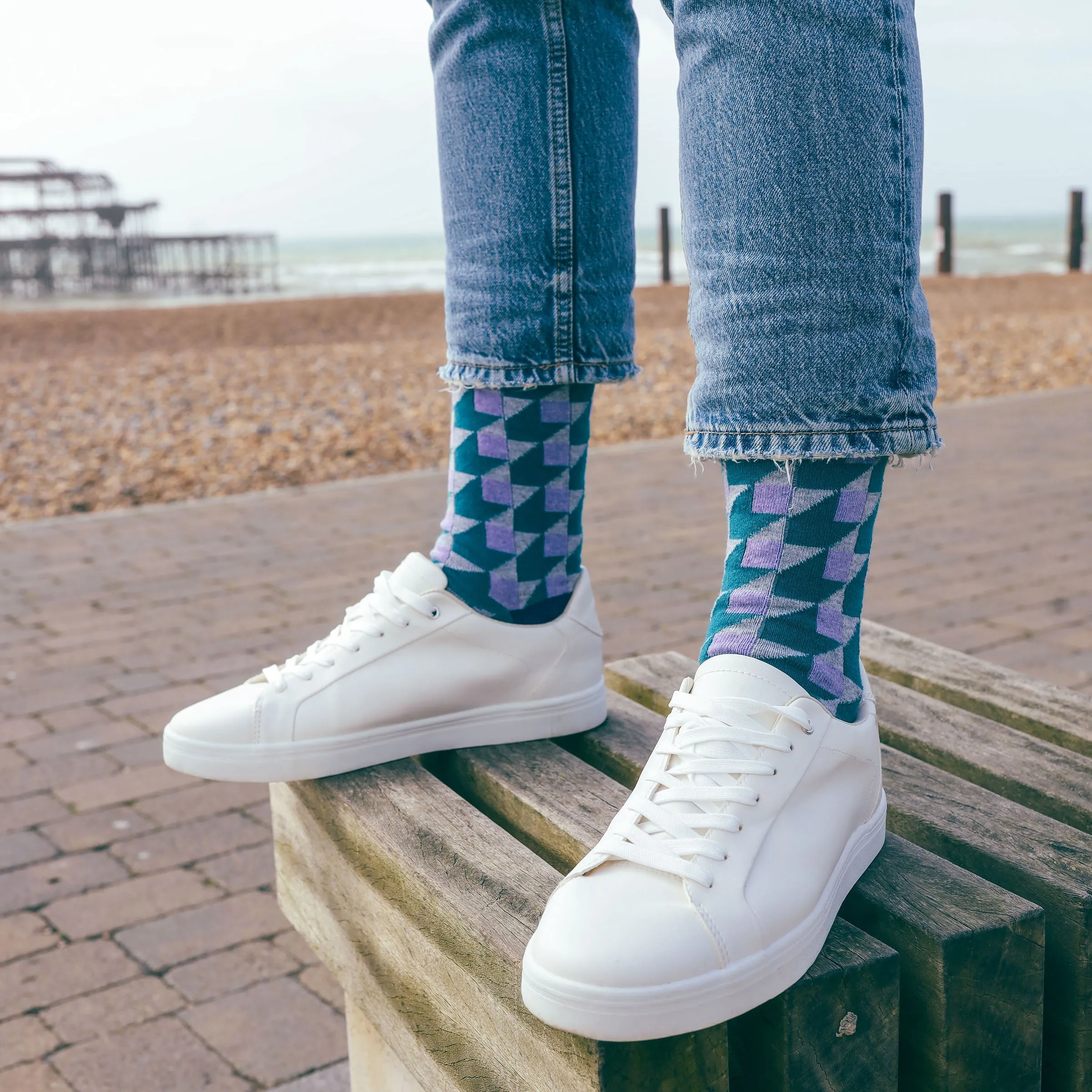 Dimensional Men's Socks - Teal