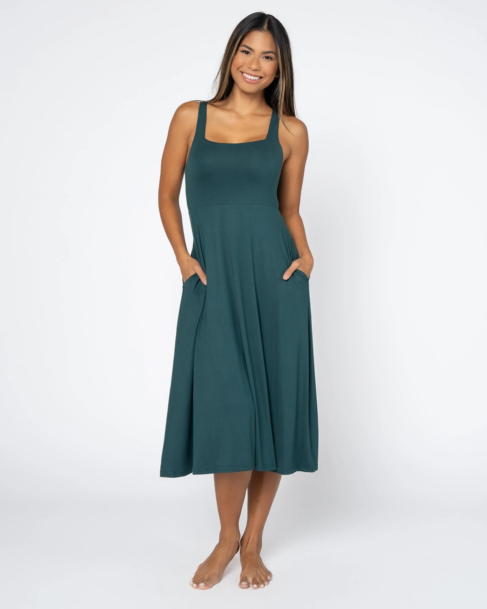 Empire Midi Dress - Juniper