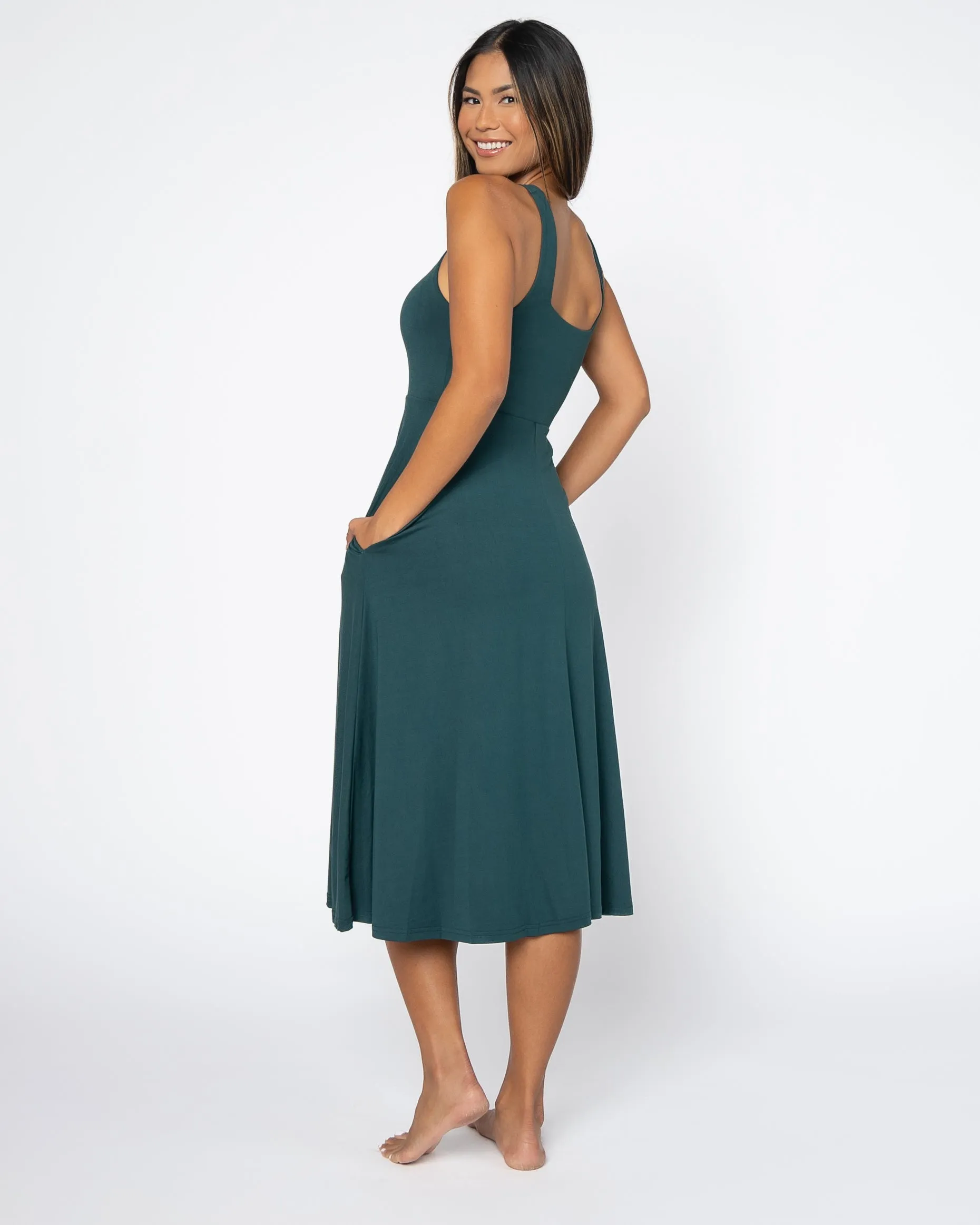 Empire Midi Dress - Juniper