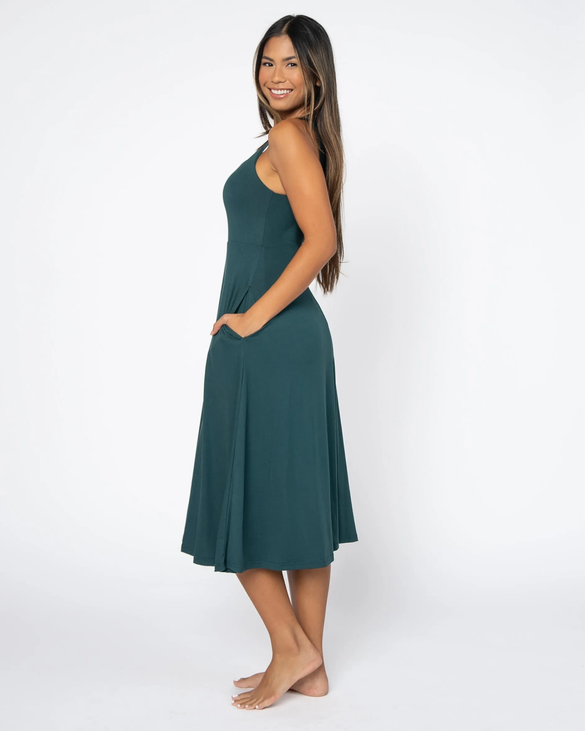 Empire Midi Dress - Juniper