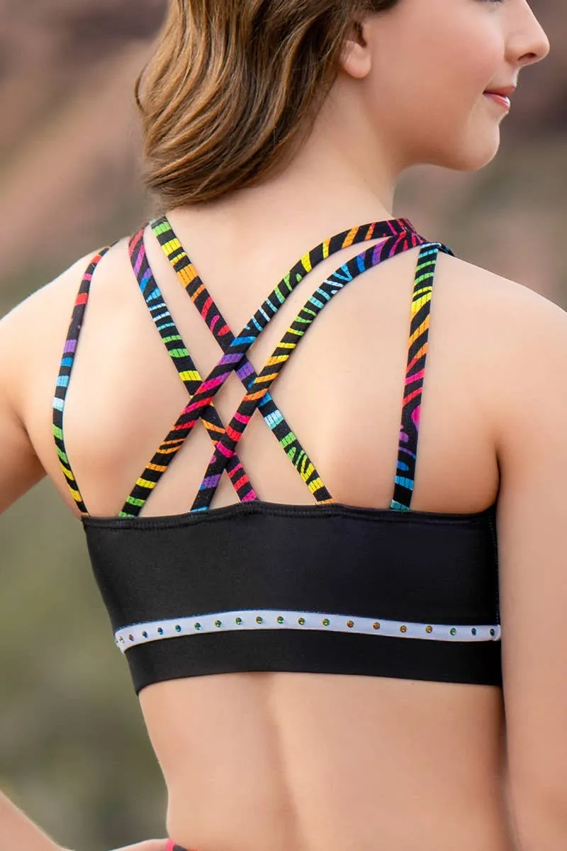 Georgie Sports Bra in Rainbow Vibes