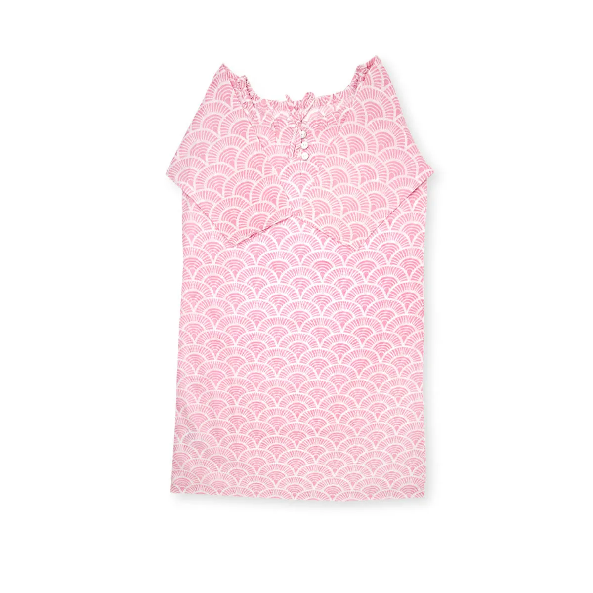 Handprinted Organic Nightgown - Art Deco - Pink