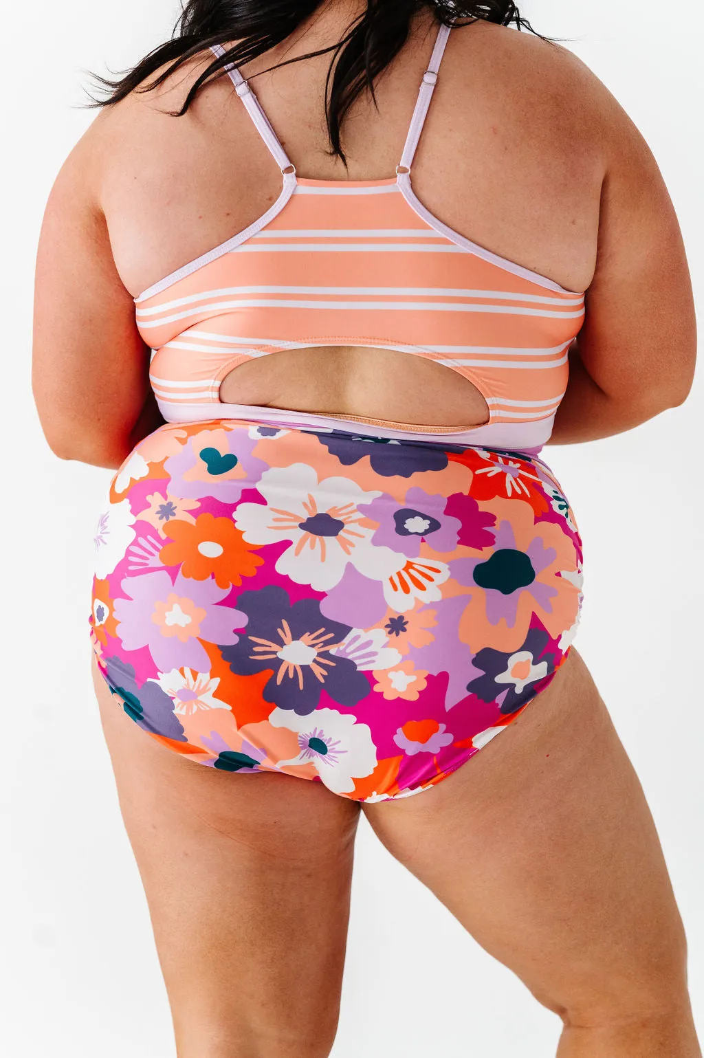 Hawaiian Sunset High Waisted Ruched Bottoms