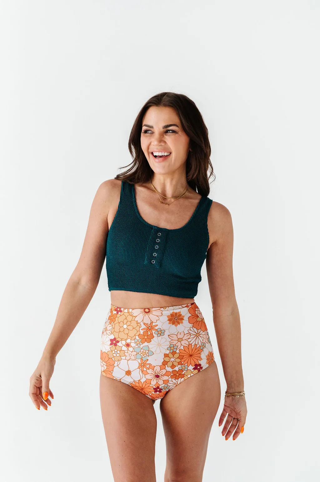 High Waisted Bottoms in Groovy Floral