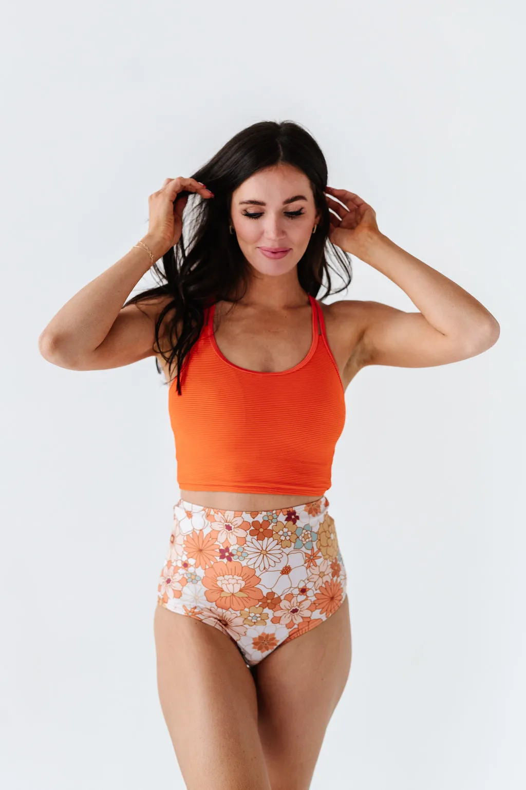 High Waisted Bottoms in Groovy Floral