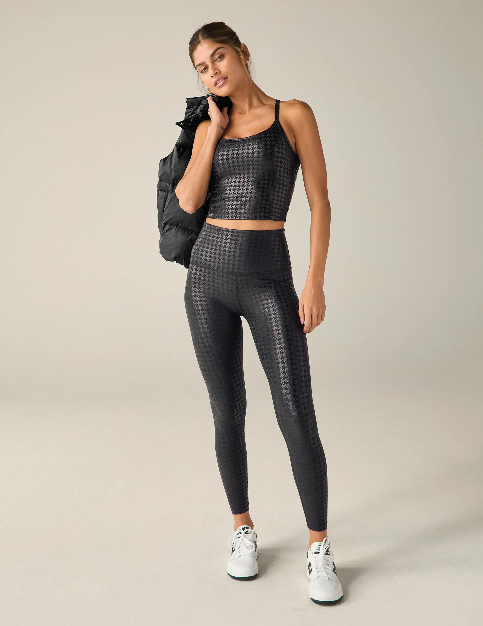 Houndstooth High Waisted Midi Legging