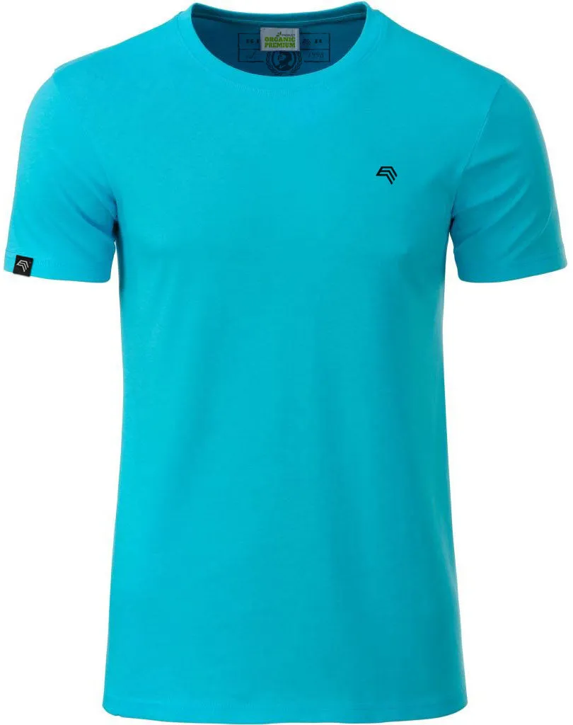 JAN 8008 ― Herren Bio-Baumwolle T-Shirt - Turquoise Blau Türkis