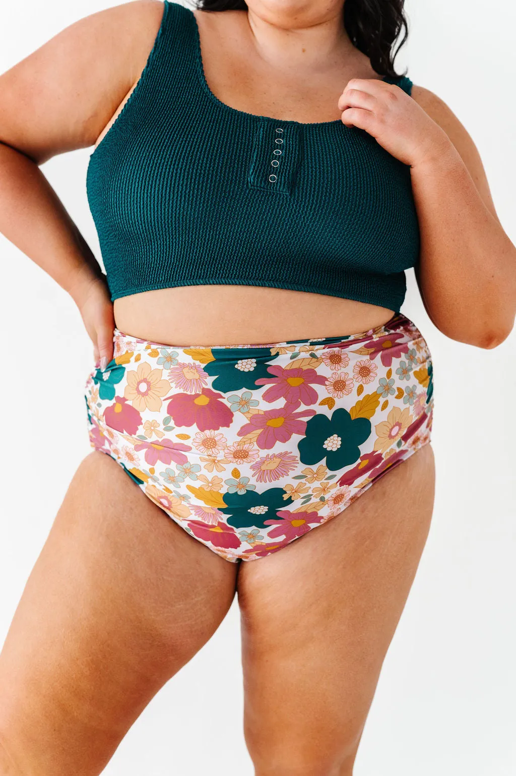 Kailani Floral High Waisted Ruched Bottoms