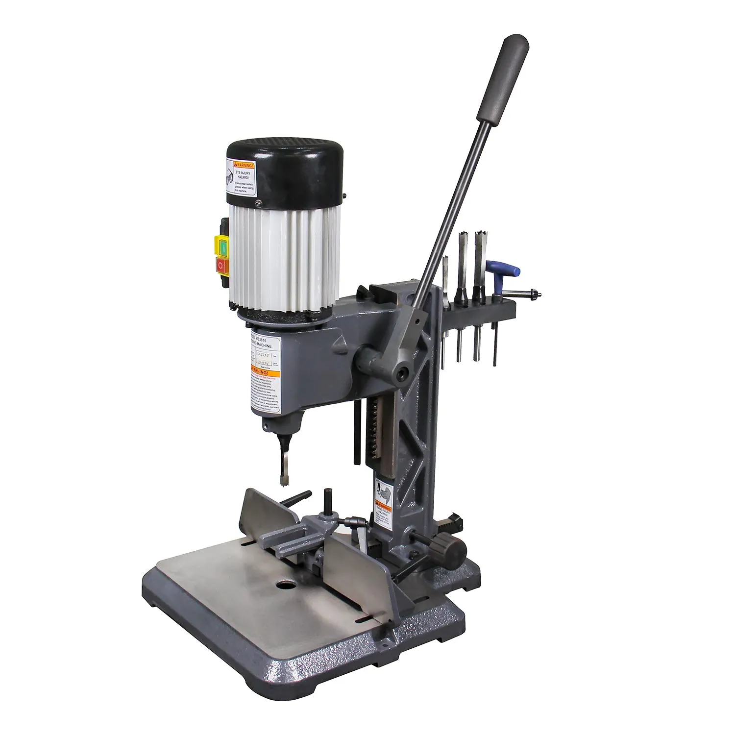 Kang Industrial MS-3816 Bench Top Mortise Machine,  With 4 Sizes Chisel Bit Sets, Round Holes and Square Hole Mortising