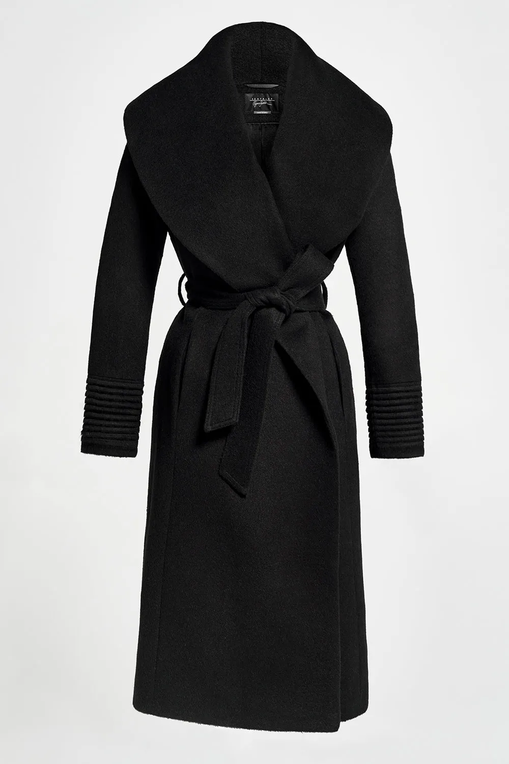 Long Wide Shawl Collar Wrap Coat