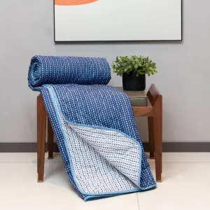 Microfiber 120 GSM All Season AC Blanket / Dohar for bedroom - Tokyo Blue