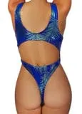 Monokini - Jungle Palm - Royal Teal