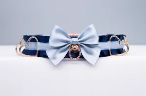 Navy and French Blue -  Rose Gold Luxury Collar