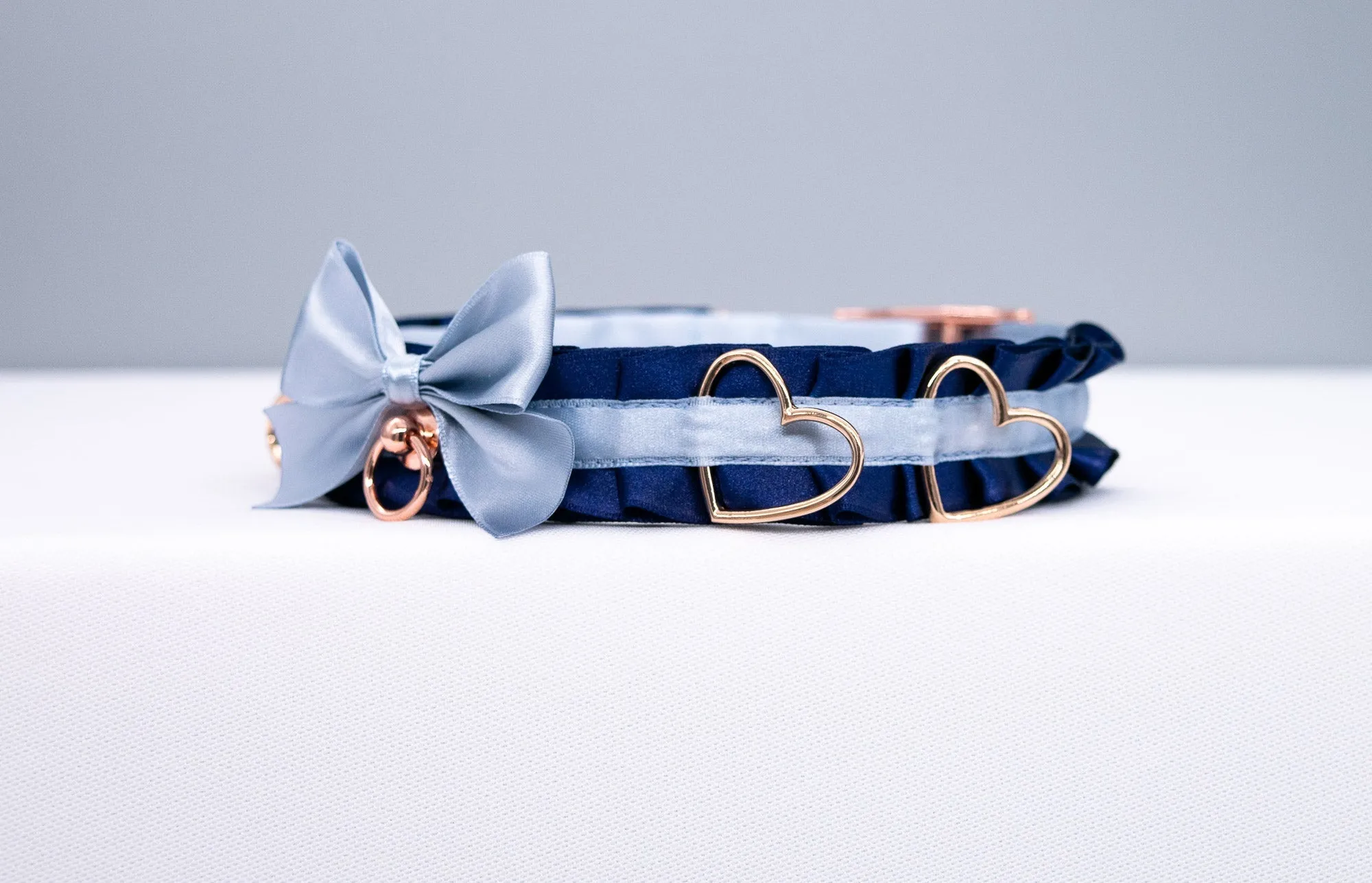 Navy and French Blue -  Rose Gold Luxury Collar