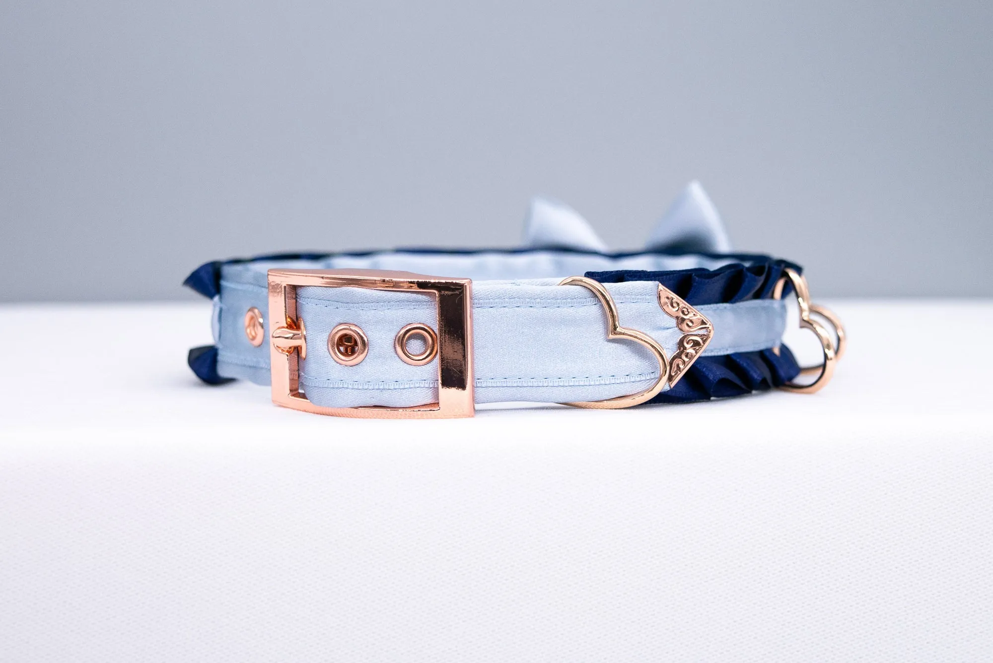 Navy and French Blue -  Rose Gold Luxury Collar