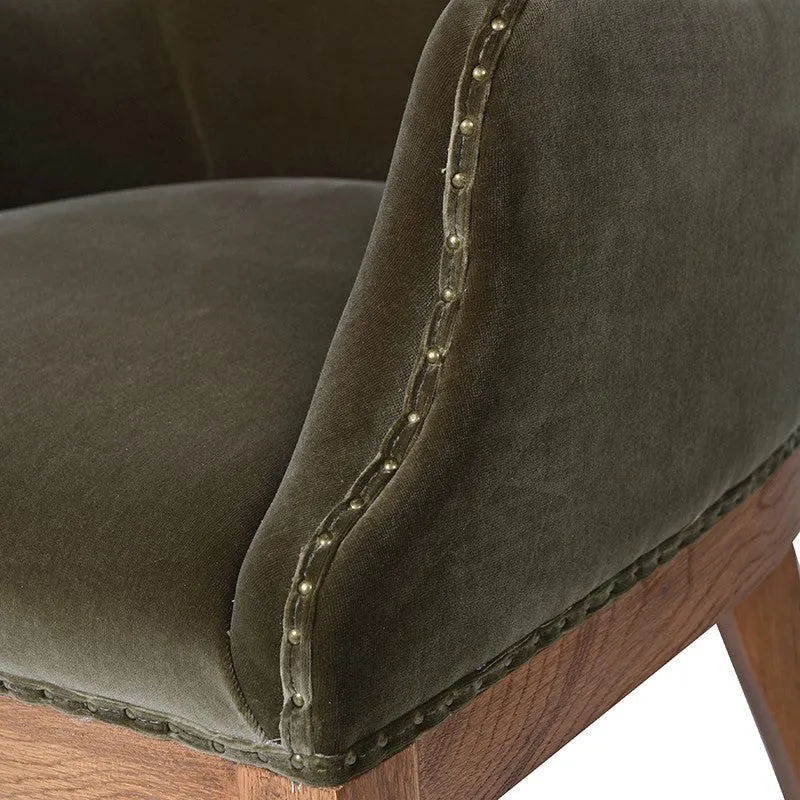 Olive Green Velvet Dining Chair