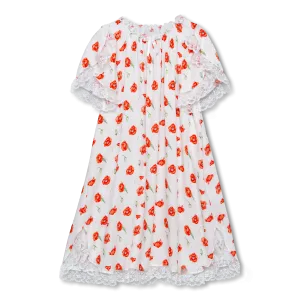 OLIVIA - GIRLS VISCOSE NIGHTDRESS POPPY PRINT