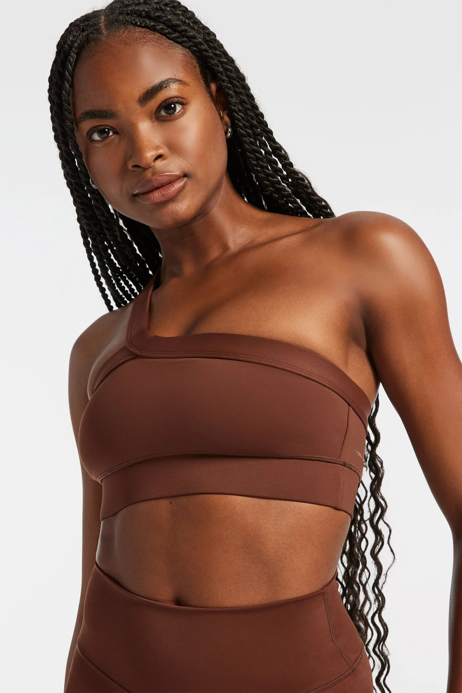 One Shoulder Bra - Downtown Brown