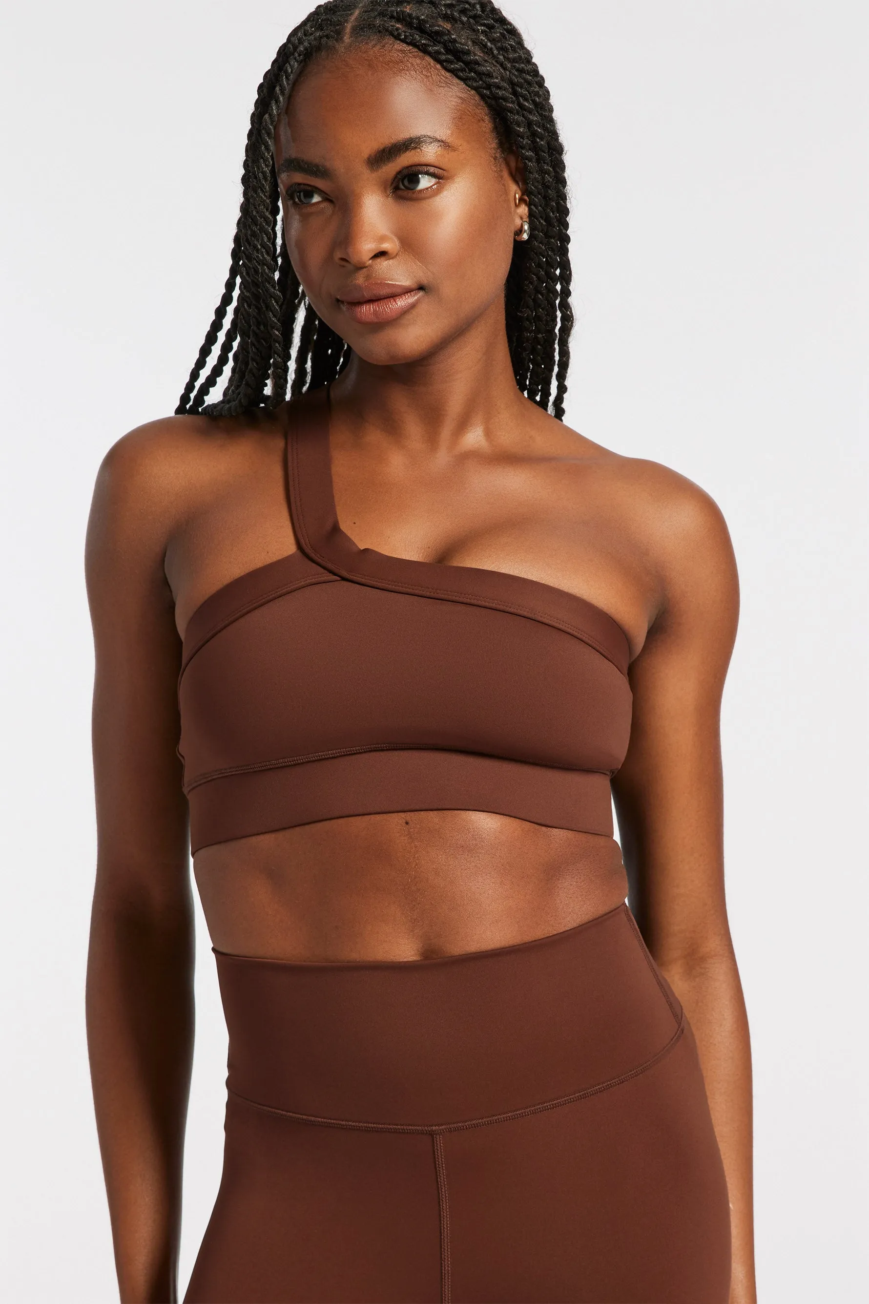 One Shoulder Bra - Downtown Brown