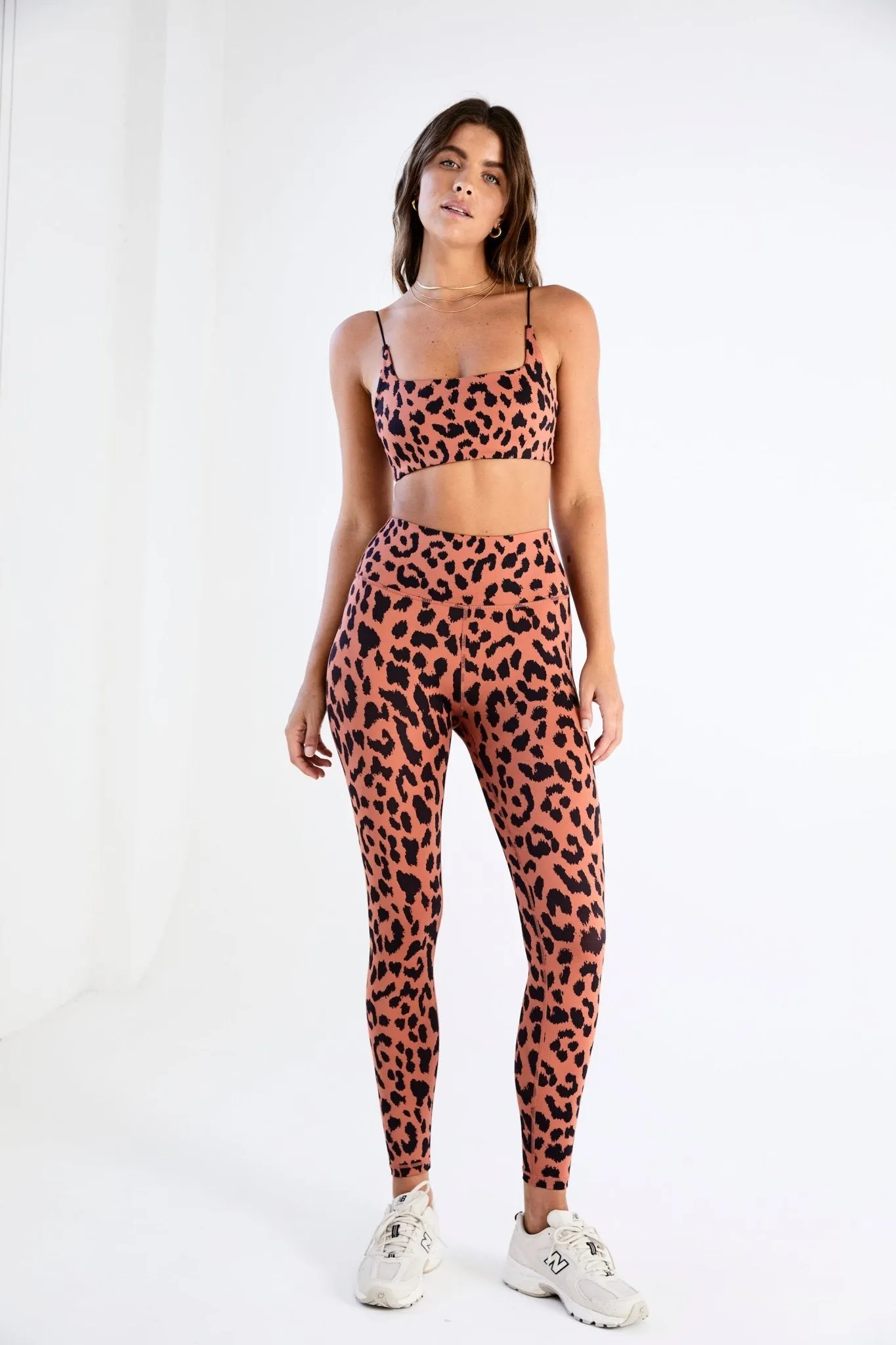 Oversized Cheetah Square Neck Sports Bra (Amber)