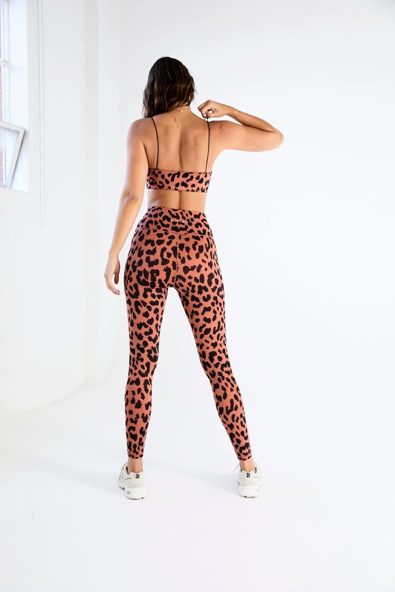 Oversized Cheetah Square Neck Sports Bra (Amber)