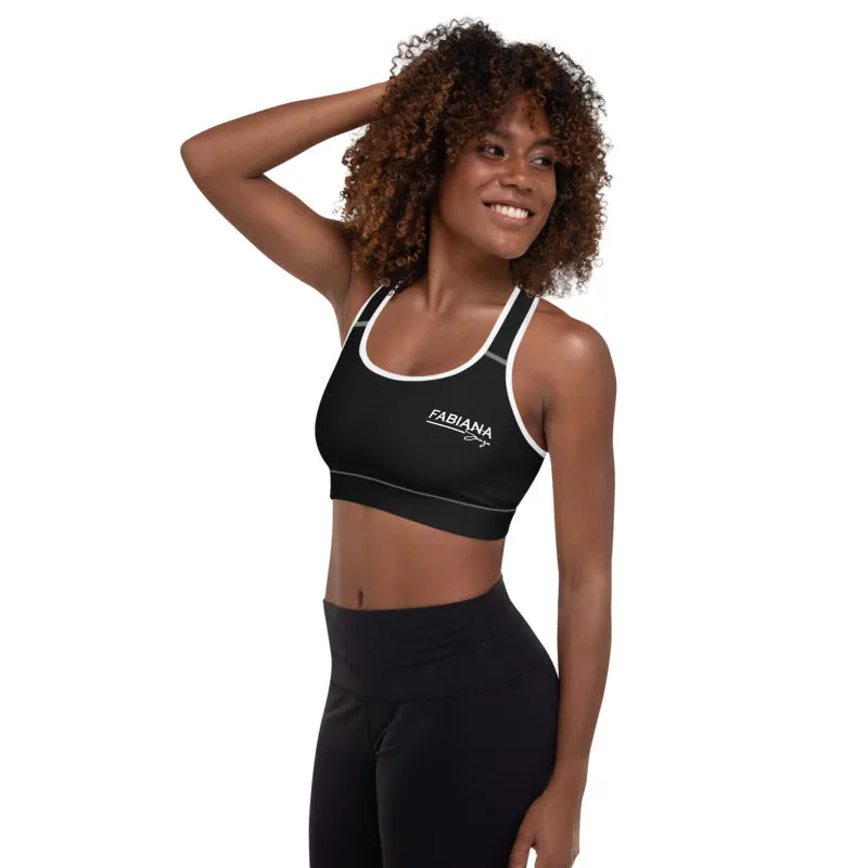 Padded Sports Bra By Bodybuilding Champ Fabiana Souza - Black Color